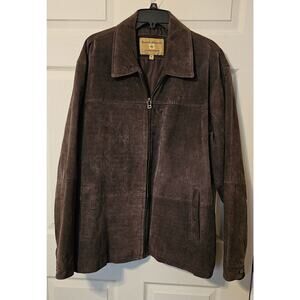 SOLD - Boston Harbour Outdoor Suede Leather Jacket XL Coat Mens Dark Brown